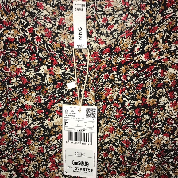 NWT Mango Floral Print Blouse - Picture 9 of 9